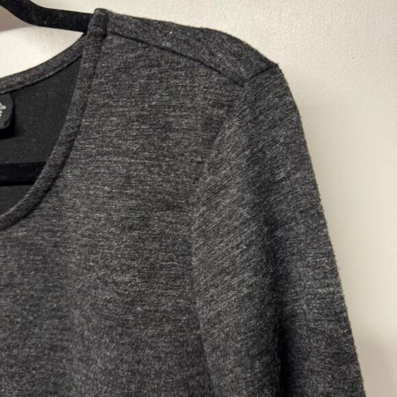 Adrienne Vittadini Charcoal Gray Puff Sleeve Tunic Shift Sweater Dress Size XL - Picture 4 of 8